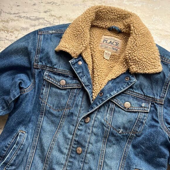 Children’s Place Fleece Lined Denim Jacket - Picture 3 of 12